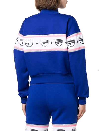 Shop Chiara Ferragni Women's Blue Cotton Sweatshirt