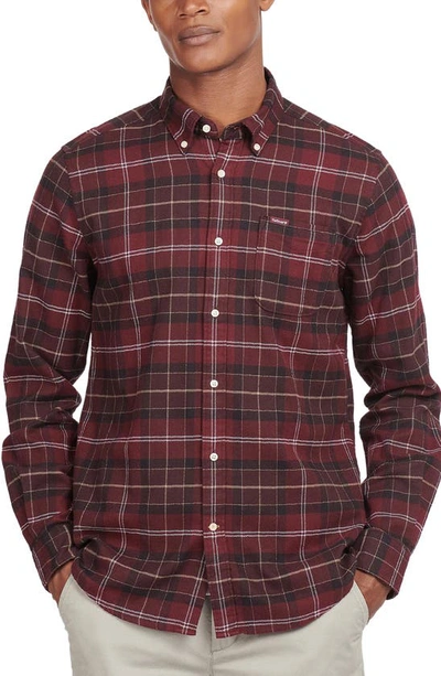 Shop Barbour Kyeloch Plaid Button-down Shirt In Winter Red Tartan