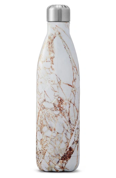 Shop S'well Azurite Marble 25-ounce Insulated Stainless Steel Water Bottle In Gold