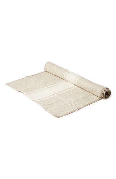 Shop Farmhouse Pottery Stripe Linen Table Runner In Natural