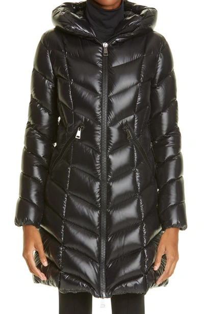 Shop Moncler Marus Quilted 750 Fill Power Down Hooded Puffer Coat In Black