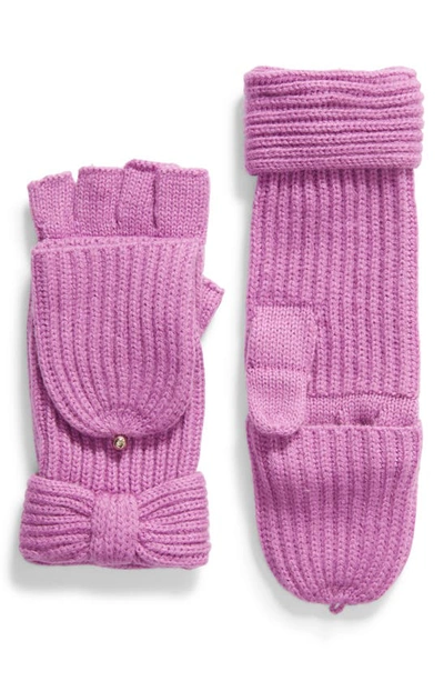 Shop Kate Spade Solid Bow Pop Top Gloves In Wildflower