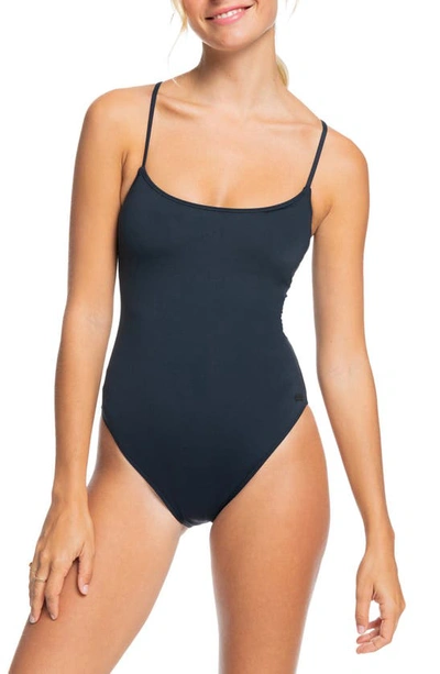 Shop Roxy Beach Classic Fashion One-piece Swimsuit In Anthracite