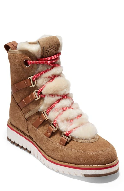 Shop Cole Haan Zerogrand Luxe Faux Shearling Hiker Boot In Wr Whiskey Ras