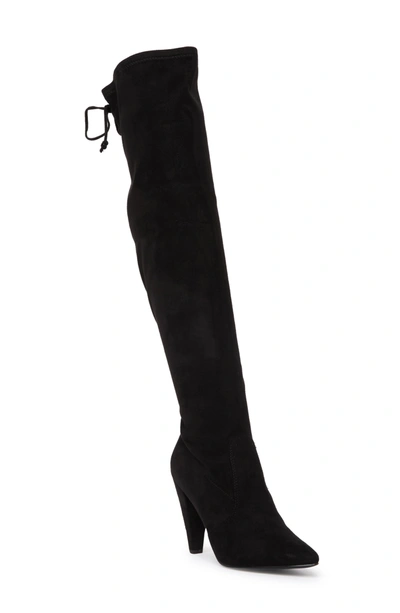 Shop French Connection Vegan Suede Over-the-knee Boot In Black
