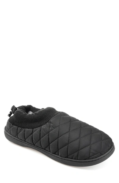 Shop Vance Co. . Fargo Quilted Faux Fur Lined Slipper In Black