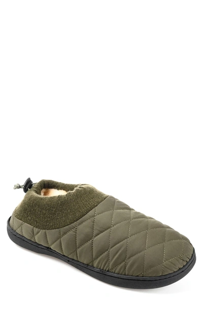 Shop Vance Co. . Fargo Quilted Faux Fur Lined Slipper In Green