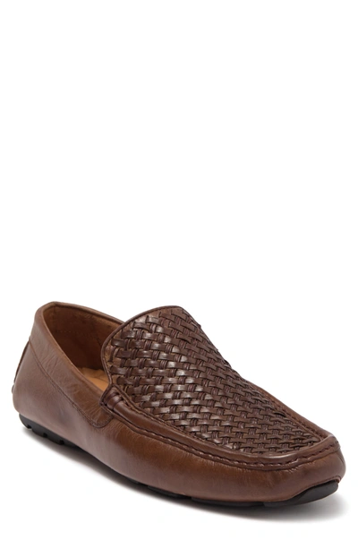 Shop Donald Pliner Donald Pilner Venetian Woven Leather Loafer In Cappuccino