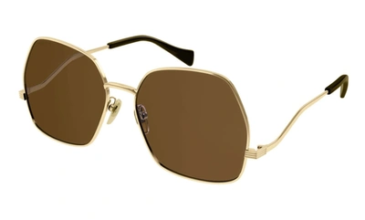 Shop Gucci Brown Square Ladies Sunglasses Gg0972s 002 60