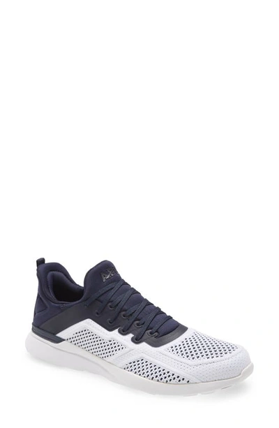 Shop Apl Athletic Propulsion Labs Techloom Tracer Knit Training Shoe In White/ Navy
