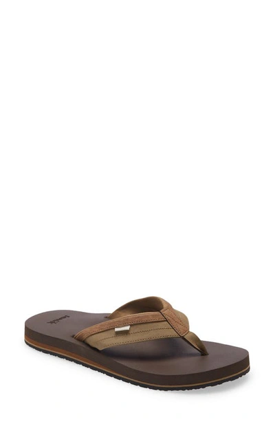 Shop Sanuk Ziggy Water Friendly Flip Flop In Tan