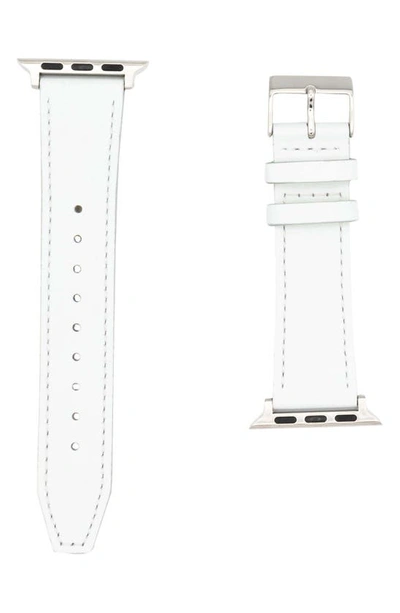Shop Rebecca Minkoff 20mm Smooth Leather Watch Strap In White