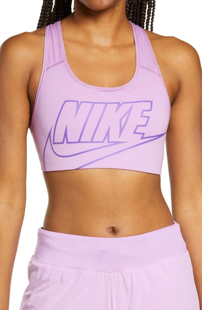 Shop Nike Futura Dri-fit Sports Bra In Violet Shock/ Wild Berry