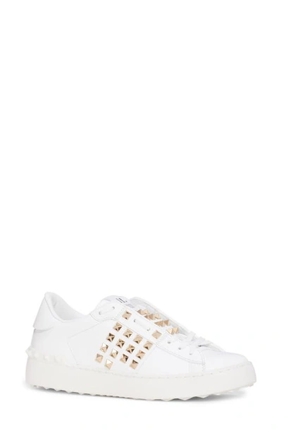 Shop Valentino Rockstud Untitled Sneaker In Bianco