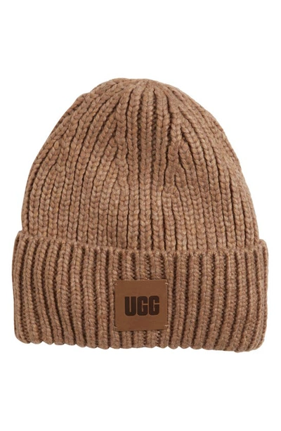 Shop Ugg Chunky Ribbed Beanie In Camel