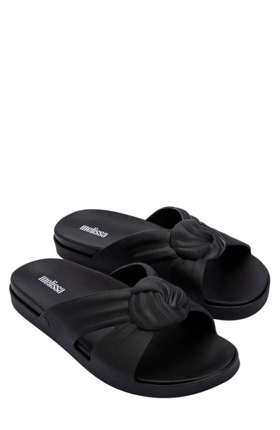 Shop Melissa Plush Knotted Slide Sandal In Black