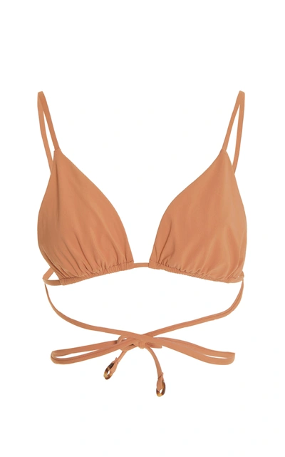 Shop Anemos Women's The Wrap Triangle Bikini Top In Orange