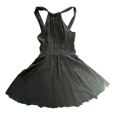 Pre-owned Maje Silk Mini Dress In Black