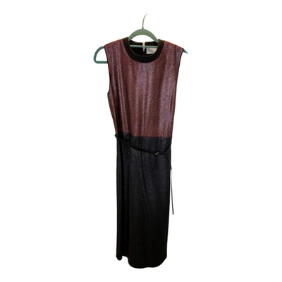 Pre-owned Victoria Victoria Beckham Wool Mid-length Dress In Metallic