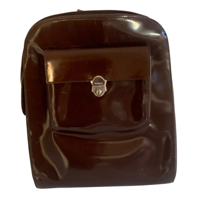 Pre-owned Furla Leather Backpack In Brown