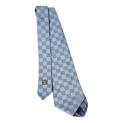 LOUIS VUITTON tie silk blue mens Used –