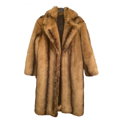 Pre-owned & Other Stories & Stories Faux Fur Coat In Camel