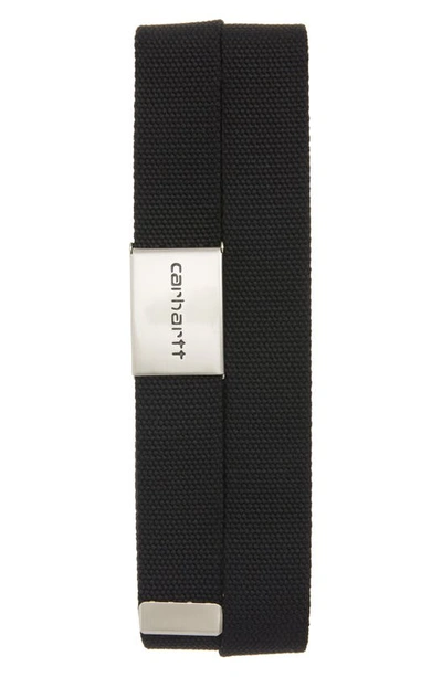 Shop Carhartt Chrome Clip Belt In Black