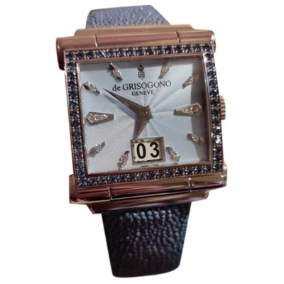 Pre-owned De Grisogono White Gold Watch In Blue