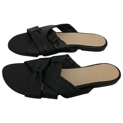 Pre-owned Manoukian Leather Sandals In Black