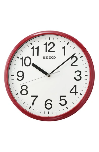 Shop Seiko Office Wall Clock In Red