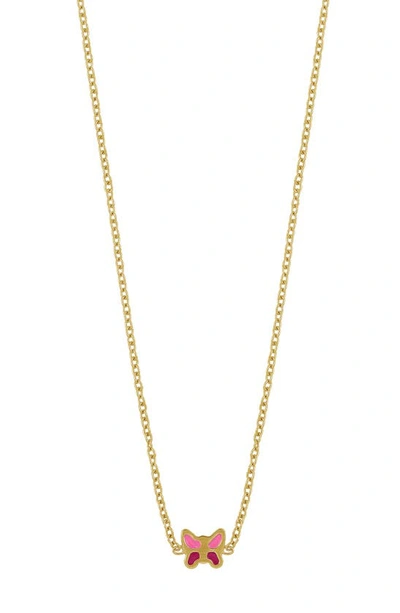 Shop Bony Levy Kids' 14k Gold Butterfly Pendant Necklace In 14k Yellow Gold