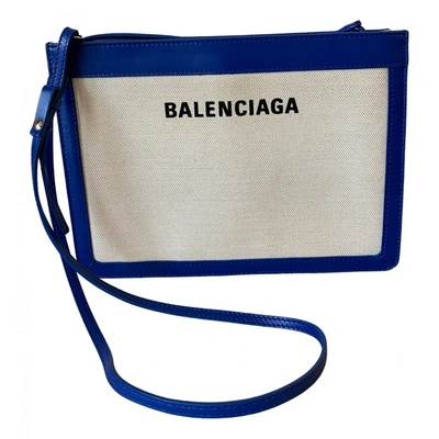 Pre-owned Balenciaga Cloth Crossbody Bag In Blue