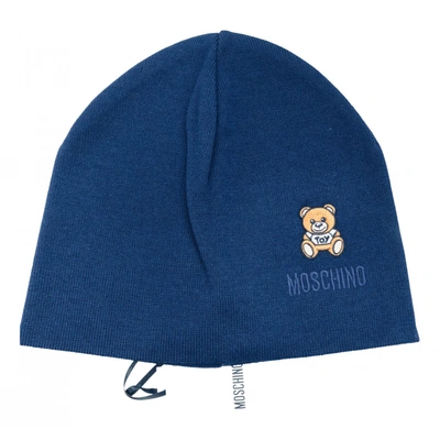 Pre-owned Moschino Wool Beanie In Blue