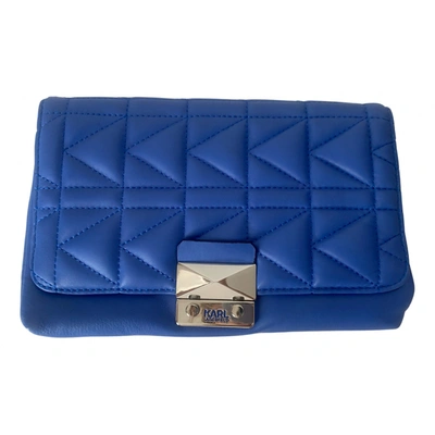 Karl Lagerfeld - Authenticated Clutch Bag - Leather Blue Abstract for Women, Never Worn, with Tag