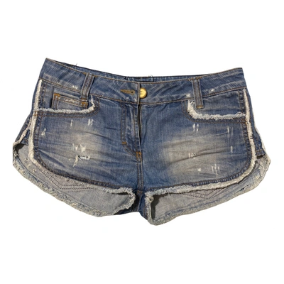 Pre-owned Just Cavalli Mini Short In Blue