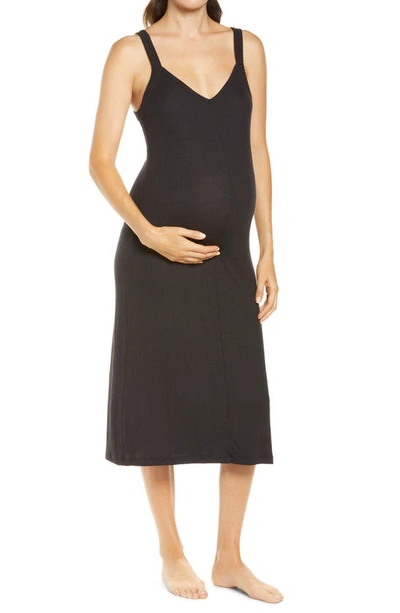 Shop Belabumbum Anytime Strappy Maternity Dress In Black