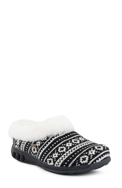 Shop Therafit Adele Genuine Shearling Lined Sneaker Mule In Black/ White