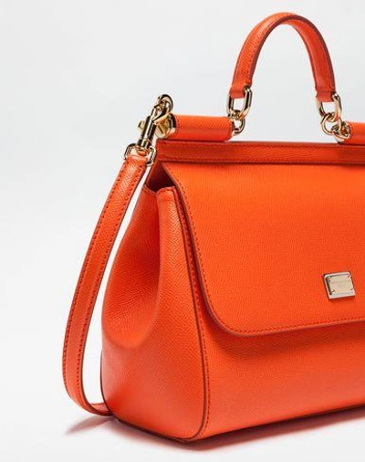 Shop Dolce & Gabbana Medium Sicily Handbag In Dauphine Leather In Orange