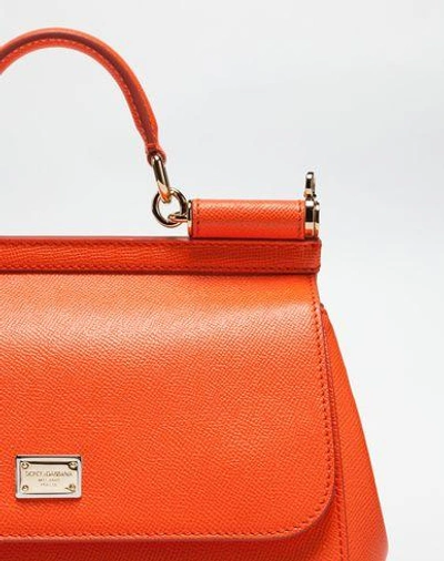 Shop Dolce & Gabbana Medium Sicily Handbag In Dauphine Leather In Orange