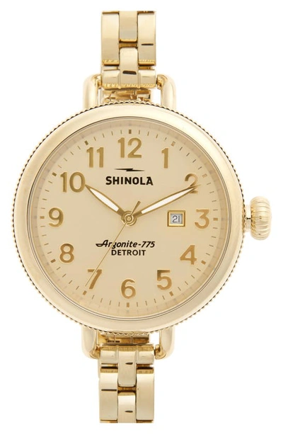 Shop Shinola 'the Birdy' Bracelet Watch, 34mm In Gold