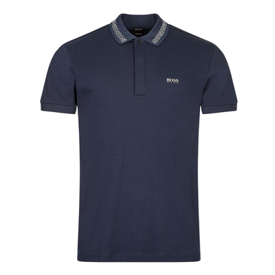 Shop Hugo Boss Athleisure Paddy Pixel Polo Shirt In Navy