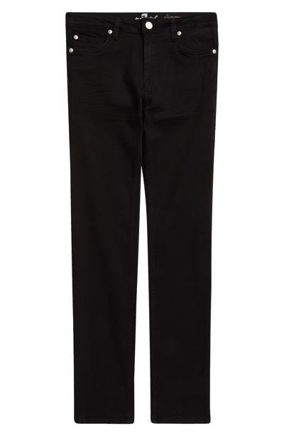 7 For All Mankind Kid's Slimmy Slim Fit Jeans In Black Out