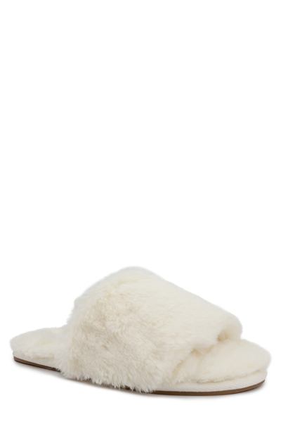 Shop London Fog Slipper In W-ivory Faux Fur