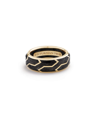 Shop David Yurman Men's Forged Carbon Ring, 8.5mm In Gold
