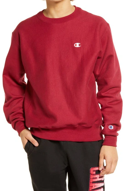 Shop Champion Reverse Weave(r) Crew Sweatshirt In Cranberry Tart