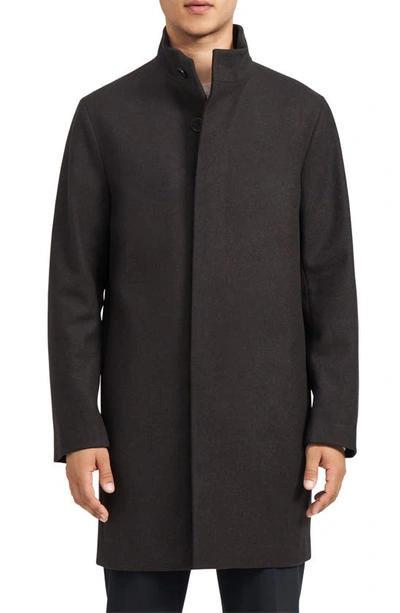 Shop Theory Belvin Modus Melton Wool Blend Jacket In Dark Mink