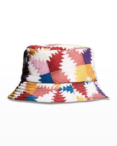 Shop Isabel Marant Haley Multicolor Patchwork Bucket Hat In 10yw Yellow