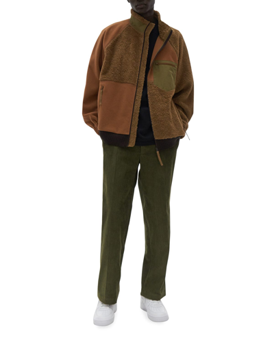 Shop Helmut Lang Men's Patchwork Fleece Zip Jacket In Walnutnuthatchcar
