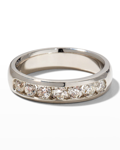 Shop American Jewelery Designs Men's 18k White Gold Round 7-diamond Ring