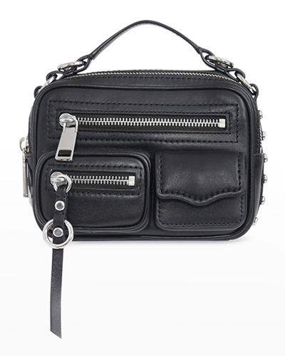 Shop Rebecca Minkoff Jett Mini Zip Top Handle Crossbody Bag In Black